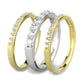 MATS568 - Gold+Rhodium 925 Sterling Silver Ring with AAA Grade CZ  in Clear