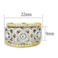 MATS569 - Gold+Rhodium 925 Sterling Silver Ring with AAA Grade CZ  in Clear