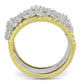MATS569 - Gold+Rhodium 925 Sterling Silver Ring with AAA Grade CZ  in Clear