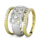 MATS569 - Gold+Rhodium 925 Sterling Silver Ring with AAA Grade CZ  in Clear
