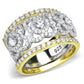 MATS569 - Gold+Rhodium 925 Sterling Silver Ring with AAA Grade CZ  in Clear