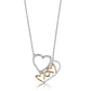 MATS570 - Rose Gold + Rhodium 925 Sterling Silver Necklace with AAA Grade CZ  in Clear