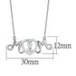 MATS571 - Rhodium 925 Sterling Silver Necklace with AAA Grade CZ  in Clear