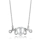 MATS571 - Rhodium 925 Sterling Silver Necklace with AAA Grade CZ  in Clear