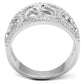 MATS573 - Rhodium 925 Sterling Silver Ring with AAA Grade CZ  in Clear