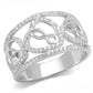 MATS573 - Rhodium 925 Sterling Silver Ring with AAA Grade CZ  in Clear