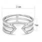 MATS574 - Rhodium 925 Sterling Silver Ring with AAA Grade CZ  in Clear