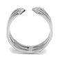 MATS574 - Rhodium 925 Sterling Silver Ring with AAA Grade CZ  in Clear