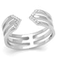 MATS574 - Rhodium 925 Sterling Silver Ring with AAA Grade CZ  in Clear