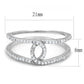 MATS575 - Rhodium 925 Sterling Silver Ring with AAA Grade CZ  in Clear