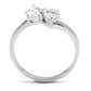 MATS578 - Rhodium 925 Sterling Silver Ring with AAA Grade CZ  in Clear