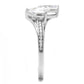 MATS578 - Rhodium 925 Sterling Silver Ring with AAA Grade CZ  in Clear