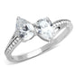 MATS578 - Rhodium 925 Sterling Silver Ring with AAA Grade CZ  in Clear