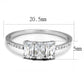 MATS579 - Rhodium 925 Sterling Silver Ring with AAA Grade CZ  in Clear