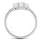 MATS579 - Rhodium 925 Sterling Silver Ring with AAA Grade CZ  in Clear