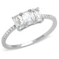 MATS579 - Rhodium 925 Sterling Silver Ring with AAA Grade CZ  in Clear