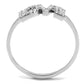 MATS580 - Rhodium 925 Sterling Silver Ring with AAA Grade CZ  in Clear