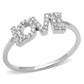 MATS580 - Rhodium 925 Sterling Silver Ring with AAA Grade CZ  in Clear