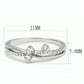 MATS581 - Rhodium 925 Sterling Silver Ring with AAA Grade CZ  in Clear
