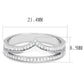 MATS582 - Rhodium 925 Sterling Silver Ring with AAA Grade CZ  in Clear