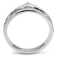 MATS582 - Rhodium 925 Sterling Silver Ring with AAA Grade CZ  in Clear