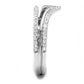 MATS582 - Rhodium 925 Sterling Silver Ring with AAA Grade CZ  in Clear