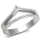 MATS582 - Rhodium 925 Sterling Silver Ring with AAA Grade CZ  in Clear