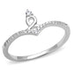 MATS583 - Rhodium 925 Sterling Silver Ring with AAA Grade CZ  in Clear