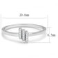 MATS584 - Rhodium 925 Sterling Silver Ring with AAA Grade CZ  in Clear