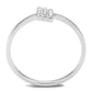 MATS584 - Rhodium 925 Sterling Silver Ring with AAA Grade CZ  in Clear