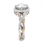 MATS585 - Rose Gold + Rhodium 925 Sterling Silver Ring with AAA Grade CZ  in Clear