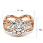 MATS586 - Rose Gold 925 Sterling Silver Ring with AAA Grade CZ  in Clear