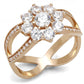 MATS586 - Rose Gold 925 Sterling Silver Ring with AAA Grade CZ  in Clear