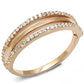 MATS587 - Rose Gold 925 Sterling Silver Ring with AAA Grade CZ  in Clear