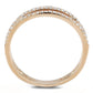 MATS588 - Rose Gold 925 Sterling Silver Ring with AAA Grade CZ  in Clear