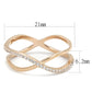 MATS589 - Rose Gold 925 Sterling Silver Ring with AAA Grade CZ  in Clear