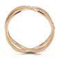 MATS589 - Rose Gold 925 Sterling Silver Ring with AAA Grade CZ  in Clear