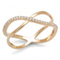 MATS589 - Rose Gold 925 Sterling Silver Ring with AAA Grade CZ  in Clear