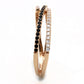 MATS590 - Rose Gold 925 Sterling Silver Ring with Synthetic Spinel in Jet