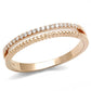 MATS592 - Rose Gold 925 Sterling Silver Ring with AAA Grade CZ  in Clear