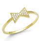 MATS593 - Gold 925 Sterling Silver Ring with AAA Grade CZ  in Clear