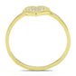 MATS596 - Gold 925 Sterling Silver Ring with AAA Grade CZ  in Clear