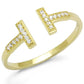 MATS598 - Gold 925 Sterling Silver Ring with AAA Grade CZ  in Clear