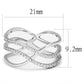 MATS602 - Rhodium 925 Sterling Silver Ring with AAA Grade CZ  in Clear