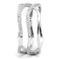 MATS602 - Rhodium 925 Sterling Silver Ring with AAA Grade CZ  in Clear