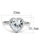 MATS603 - Rhodium 925 Sterling Silver Ring with AAA Grade CZ  in Clear