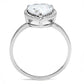 MATS603 - Rhodium 925 Sterling Silver Ring with AAA Grade CZ  in Clear