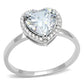 MATS603 - Rhodium 925 Sterling Silver Ring with AAA Grade CZ  in Clear