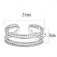 MATS605 - Rhodium 925 Sterling Silver Ring with AAA Grade CZ  in Clear