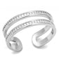 MATS605 - Rhodium 925 Sterling Silver Ring with AAA Grade CZ  in Clear